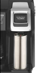 Hamilton Beach Flexbrew coffee maker - removable cup rest to fit tall travel mug
