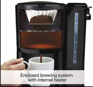 Hamilton Beach brewstation 47900 - enclose brewing system with internal heater