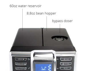 the water tank, bean hopper and bypass doser