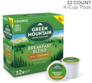 Green Mountain Coffee Roasters Breakfast Blend Decaf, Single Serve Coffee K-Cup Pod