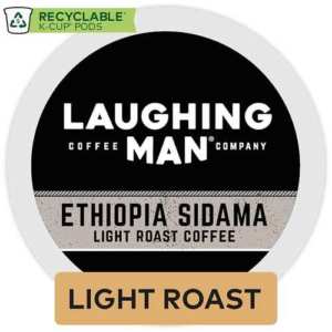 Laughing Man Ethiopa Sidama, Single-Serve Coffee K-Cup Pods, Light Roast