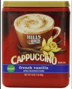 Hills Bros. Instant Cappuccino Mix, Decaf French Vanilla