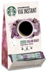 Starbucks VIA Instant Decaf Italian Roast Dark Roast Coffee