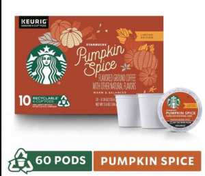 Starbucks Pumpkin Spice Flavored K Cups Coffee Pods