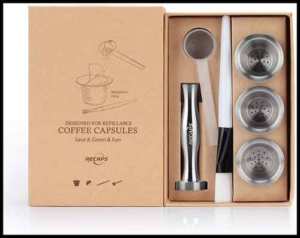 RECAPS Stainless Steel Refillable Filters Reusable Pods Compatible with Nespresso Original Line Machine