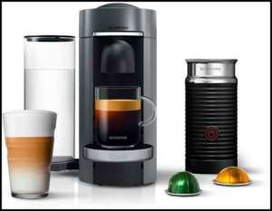 Nespresso VertuoPlus Deluxe Coffee and Espresso Machine Bundle with Aeroccino Milk Frother